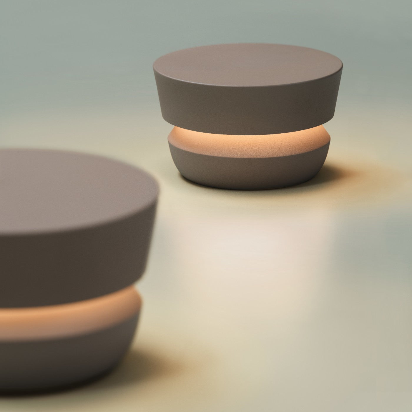 Dots Bollard, Small, Half Halo, Beige, LED, IP65