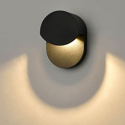 Aura Wall Light, Capped, Black, LED, On/Off, IP54