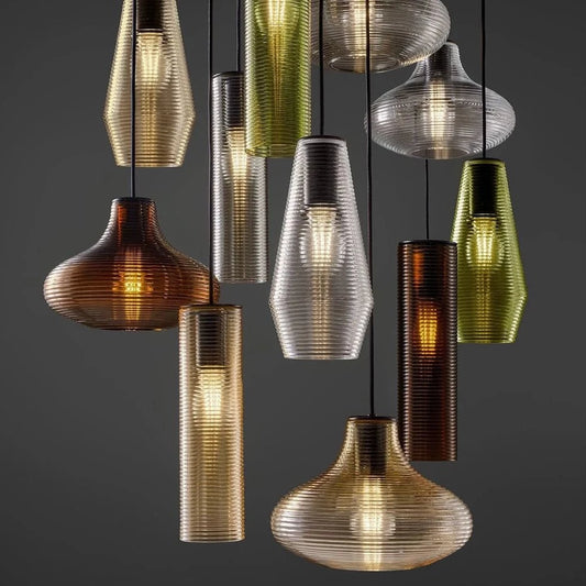 Emma, Olivia, Clio Pendants, Coloured Glass, Component, E27, IP20