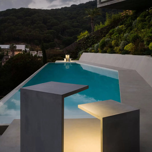 Empty Bollard, Rectangle, Small, Concrete, LED, 8.6W, On/Off, IP66