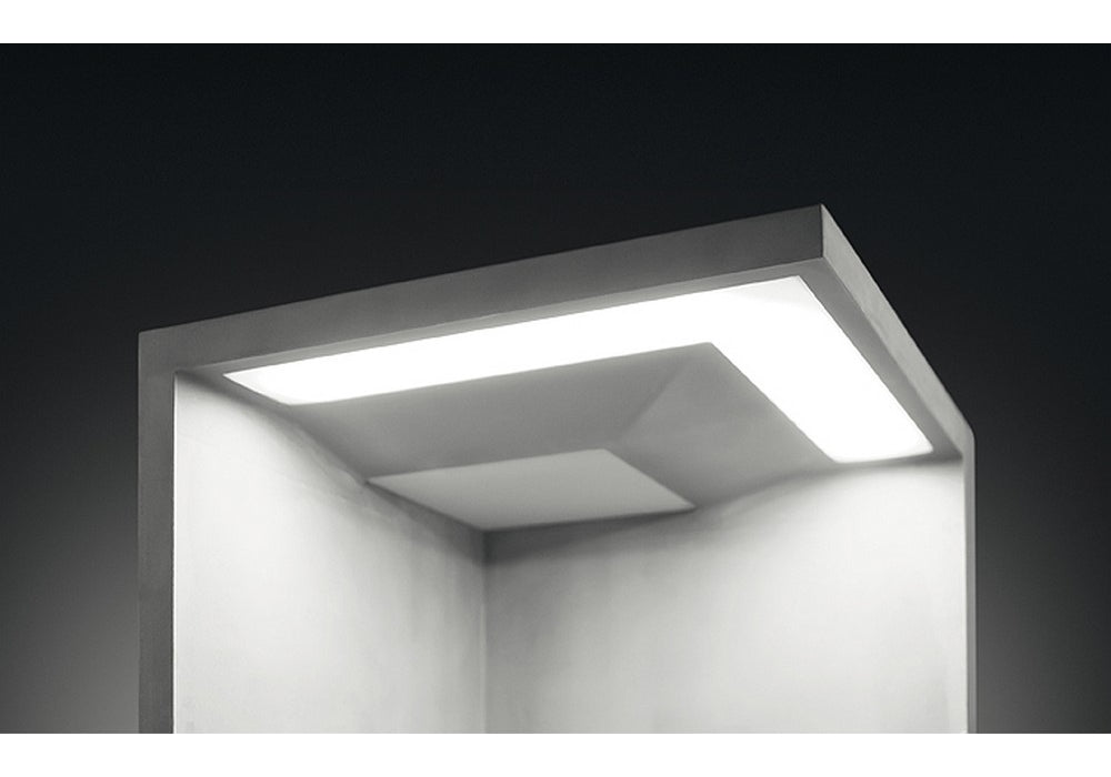 Empty Bollard, Rectangle, Small, Concrete, LED, 8.6W, On/Off, IP66
