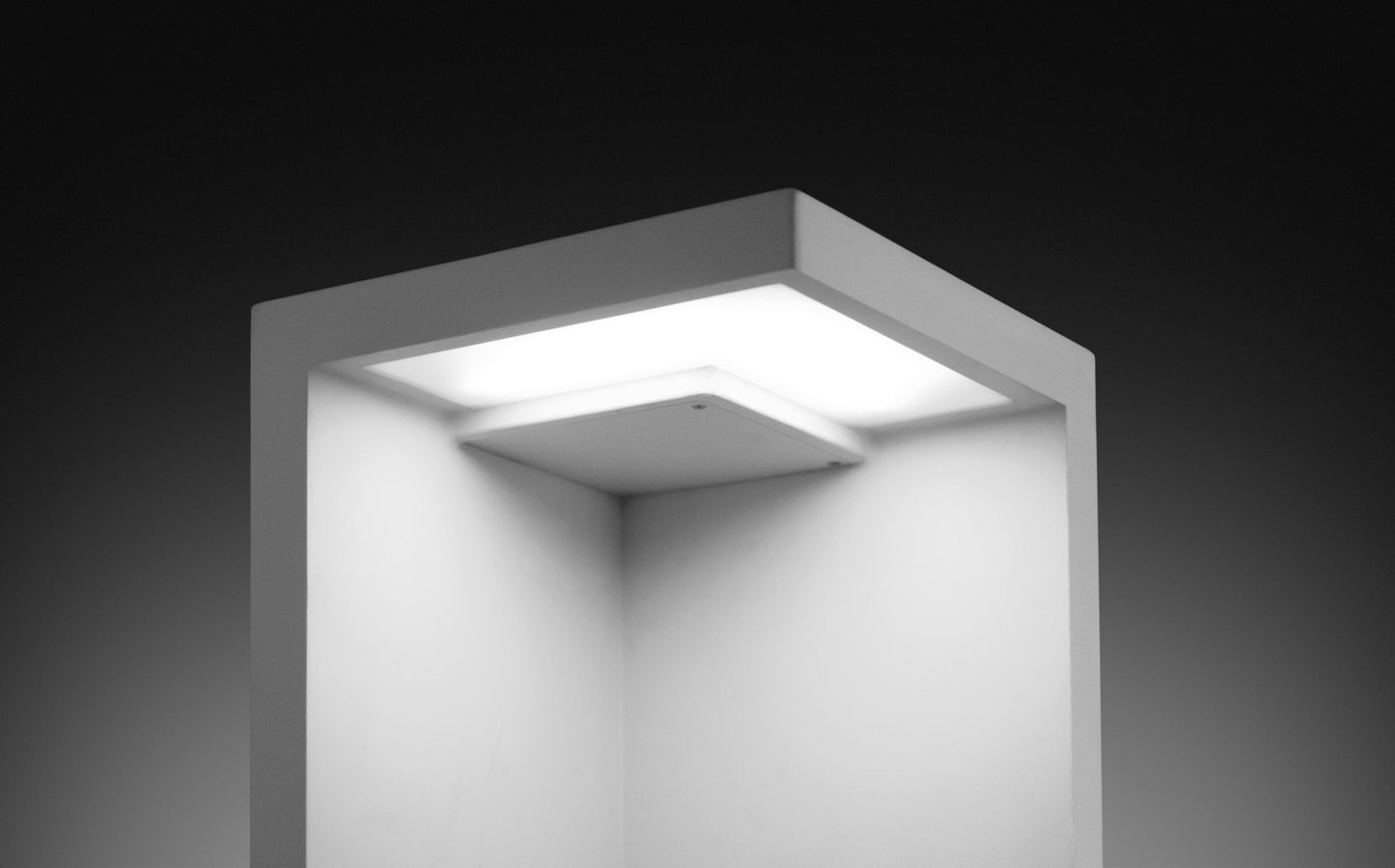 Empty Bollard, Square, Small, Concrete, LED, 8.6W, On/Off, IP66