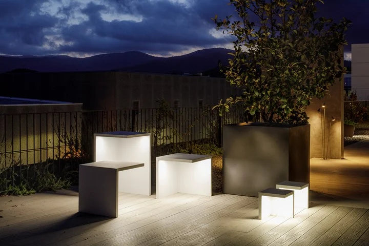 Empty Bollard, Square, Large, Concrete, LED, 17.2W, On/Off, IP66