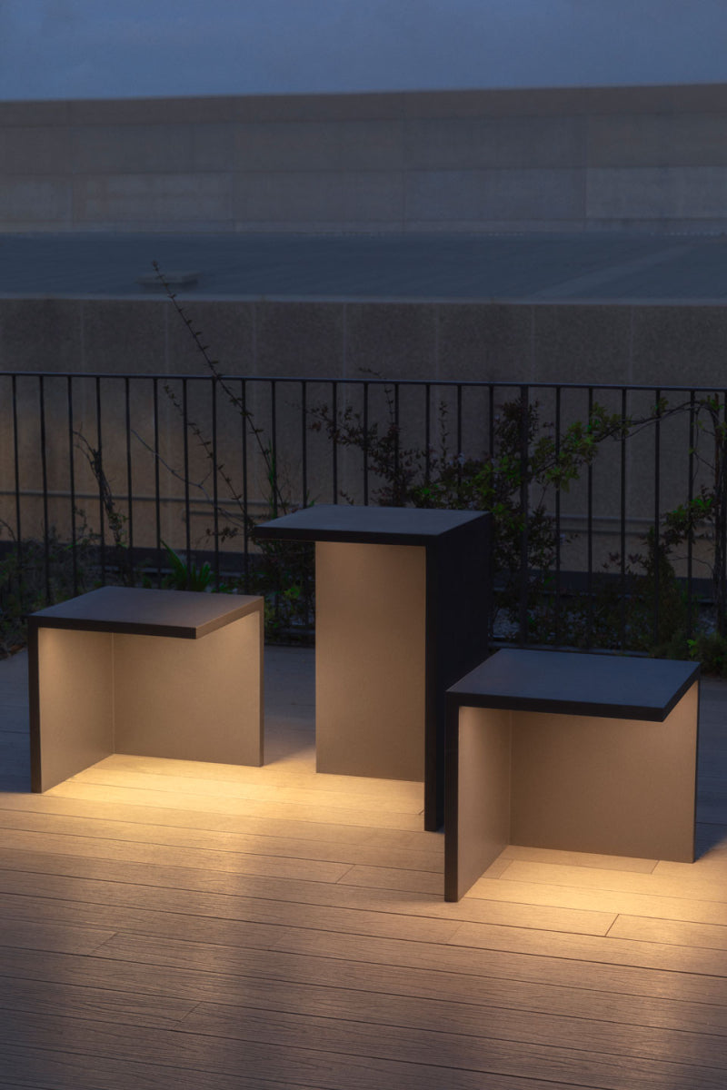 Empty Bollard, Square, Small, Concrete, LED, 8.6W, On/Off, IP66