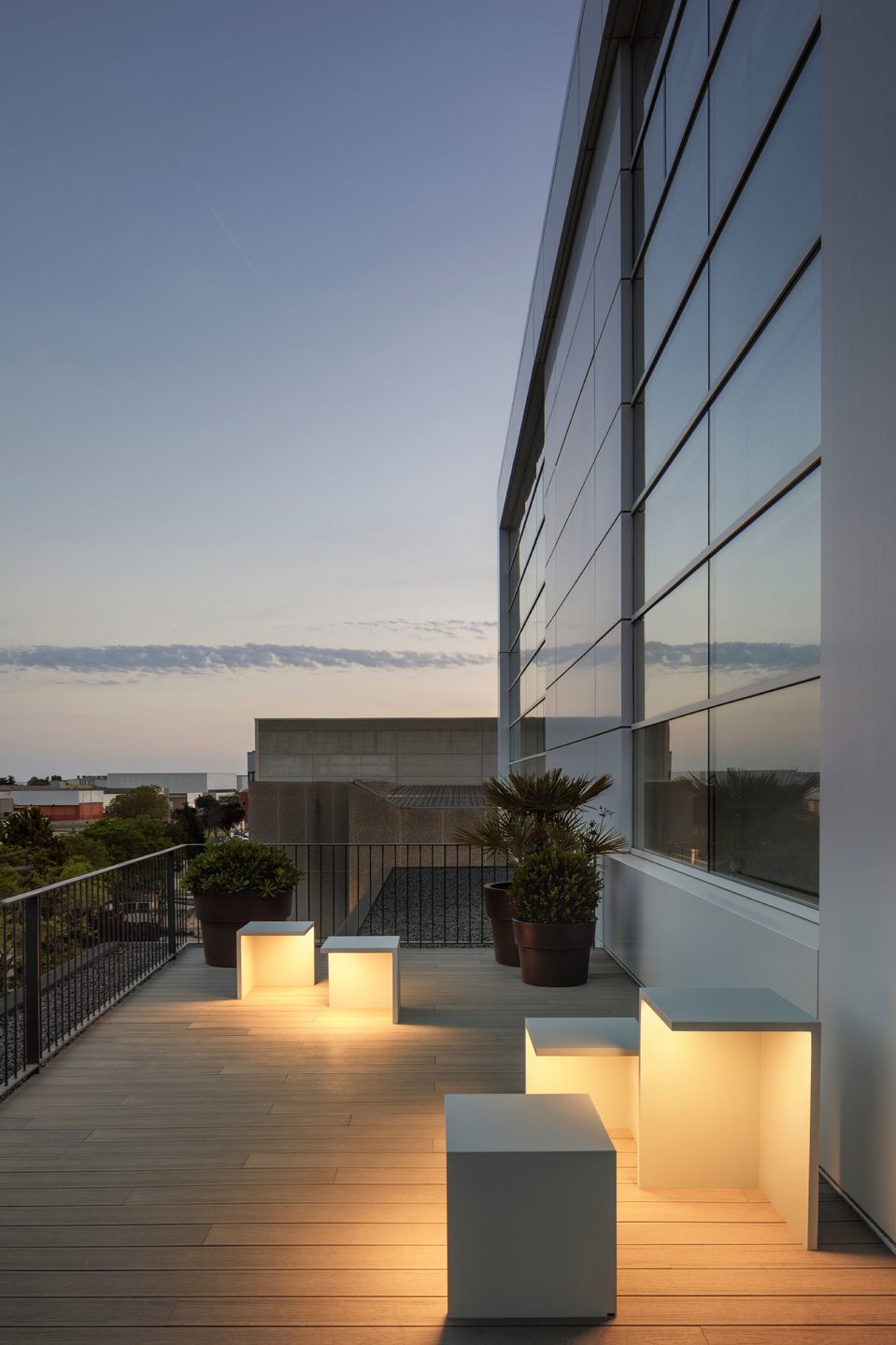 Empty Bollard, Square, Small, Concrete, LED, 8.6W, On/Off, IP66