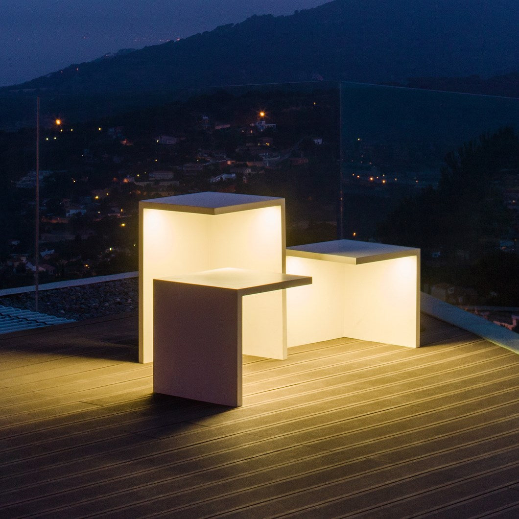 Empty Bollard, Square, Large, Concrete, LED, 17.2W, On/Off, IP66