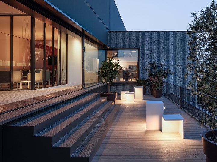 Empty Bollard, Square, Small, Concrete, LED, 8.6W, On/Off, IP66