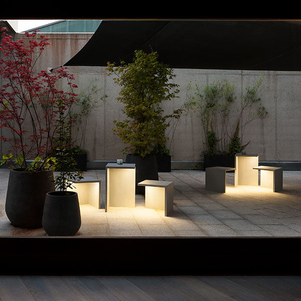 Empty Bollard, Square, Large, Concrete, LED, 17.2W, On/Off, IP66
