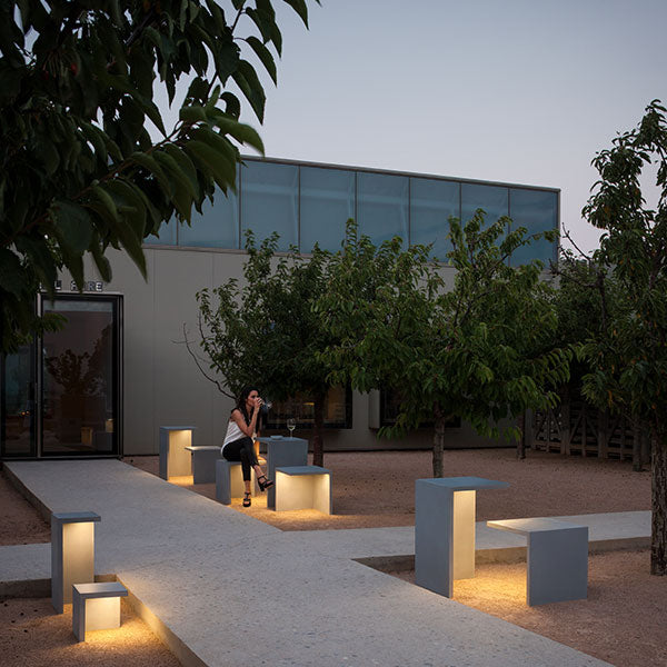 Empty Bollard, Rectangle, Small, Concrete, LED, 8.6W, On/Off, IP66