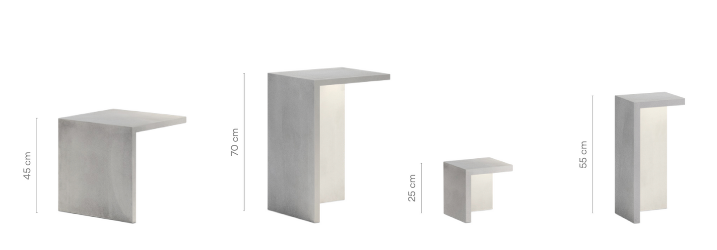Empty Bollard, Rectangle, Small, Concrete, LED, 8.6W, On/Off, IP66