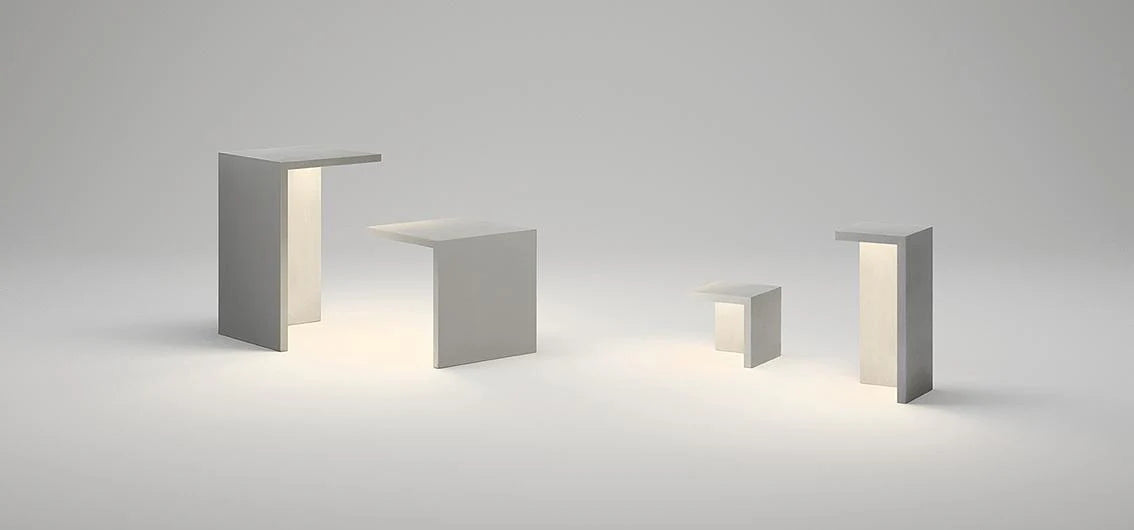 Empty Bollard, Square, Small, Concrete, LED, 8.6W, On/Off, IP66