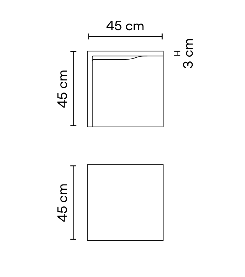 Empty Bollard, Square, Large, Concrete, LED, 17.2W, On/Off, IP66