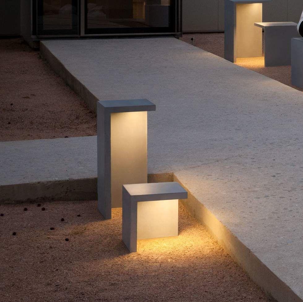 Empty Bollard, Square, Small, Concrete, LED, 8.6W, On/Off, IP66