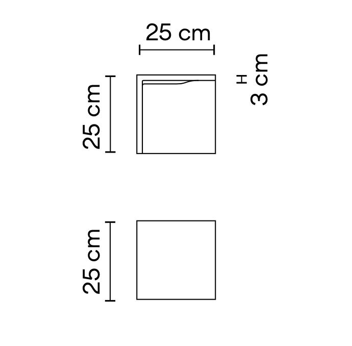 Empty Bollard, Square, Small, Concrete, LED, 8.6W, On/Off, IP66