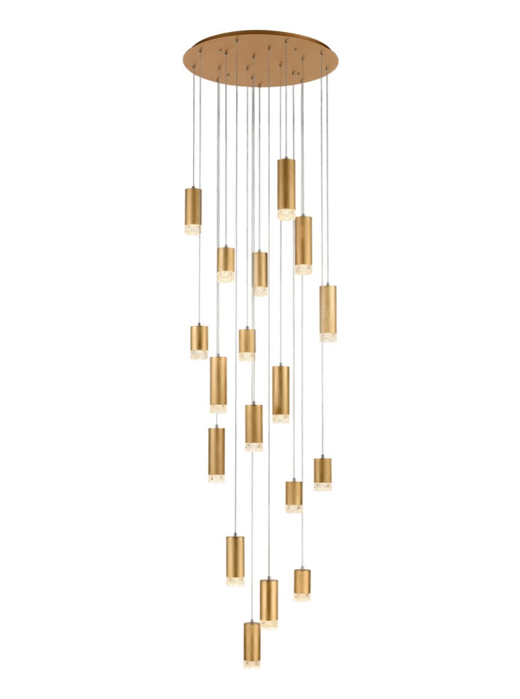 Cordelia Pendant, Cluster, Brushed Satin Gold, GU10, IP20