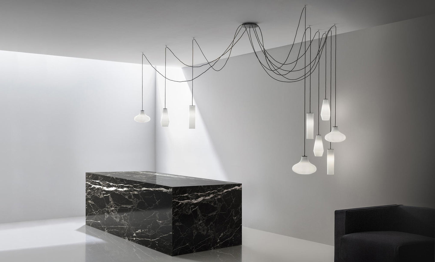 Emma, Olivia, Clio Pendants, White Glass, Single, E27, IP20