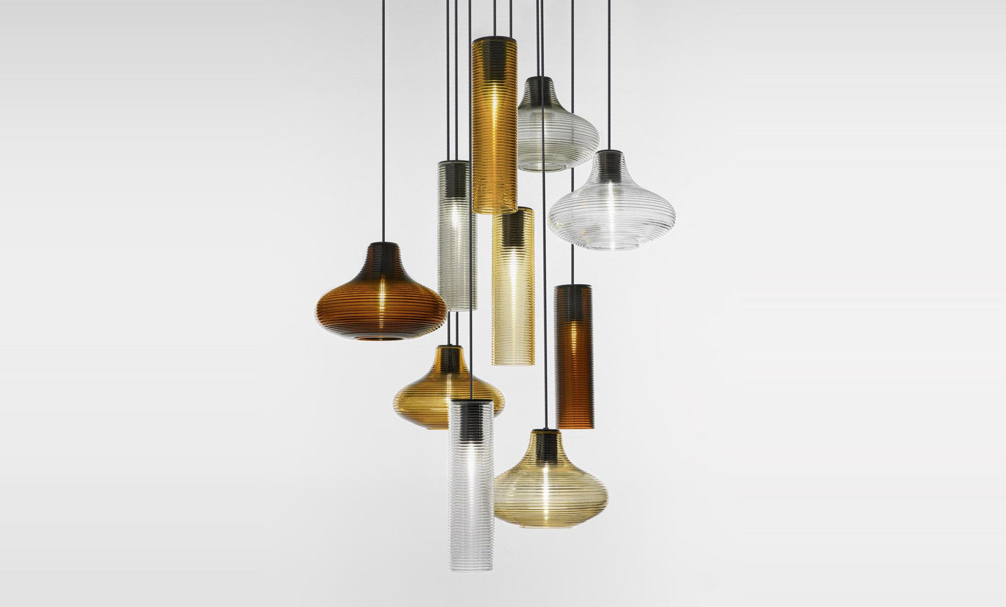 Emma, Olivia, Clio Pendants, Coloured Glass, Component, E27, IP20