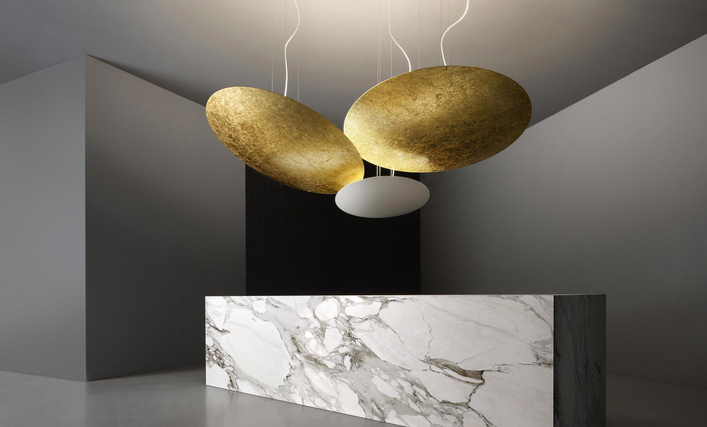 Gong Pendant, Gold Leaf, LED, DALI/Push Dim, IP20