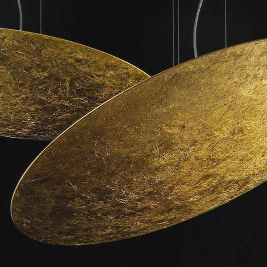 Gong Pendant, Gold Leaf, LED, DALI/Push Dim, IP20