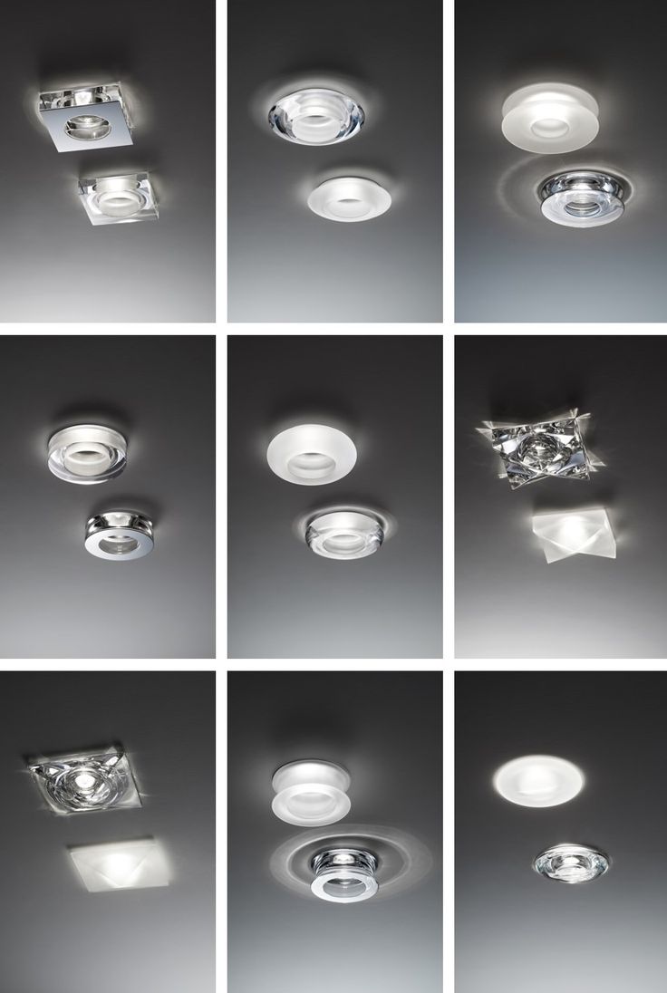 Faretti Lei Semi-Flush Downlight, Clear Glass with Polished Steel Front, GU10, IP20