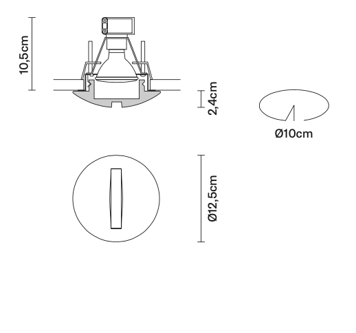 Faretti Jnat Semi-Flush Downlight, Clear Glass, GU10, IP44