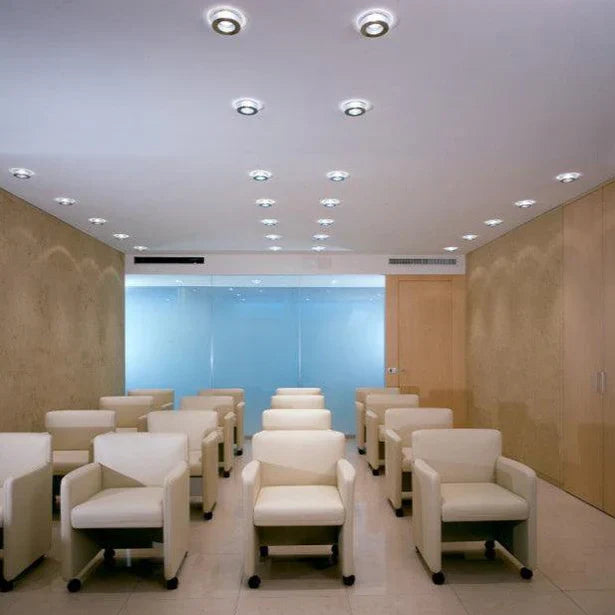 Faretti Rombo Semi-Flush Downlight, Frosted Glass, GU10, IP20