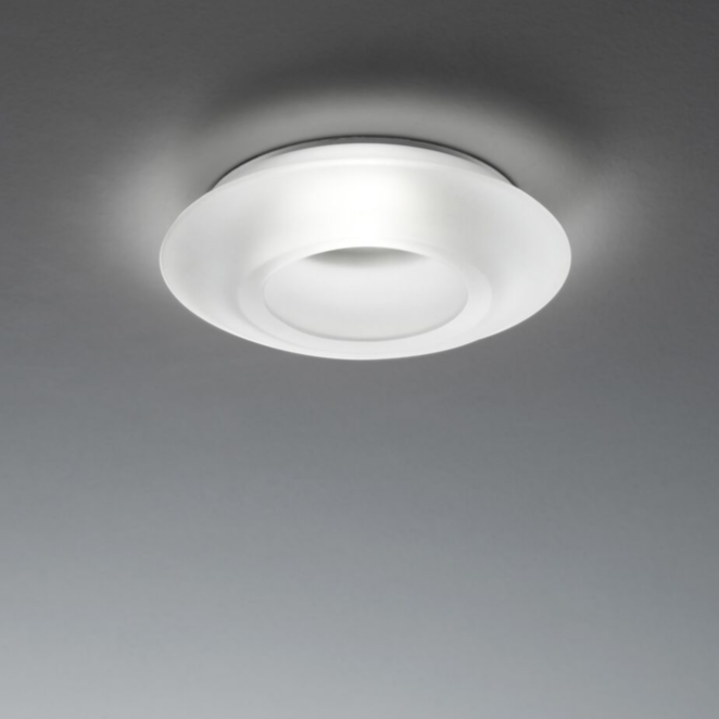 Faretti Rombo Semi-Flush Downlight, Frosted Glass, GU10, IP20