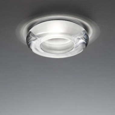 Faretti Tondo Semi-Flush Downlight, Clear Glass, GU10, IP20