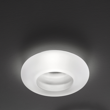 Faretti Tondo Semi-Flush Downlight, Frosted Glass, GU10, IP20