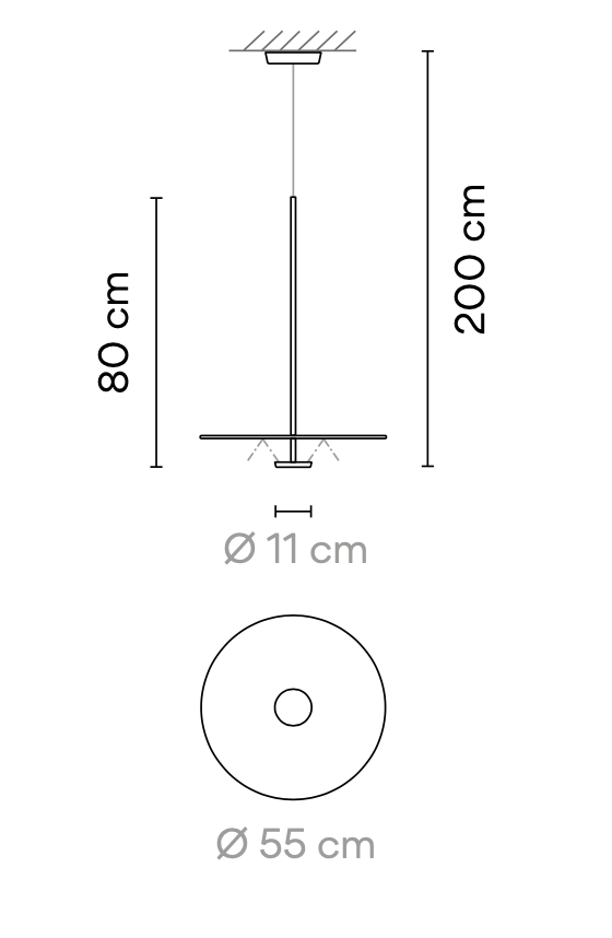 Flat Pendant, Large, Dimmable, IP20