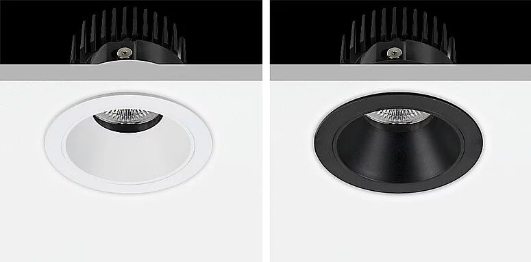 Flexio Downlight, Fixed, Black Trim with White Baffle, 11W, LED, Dim, IP44