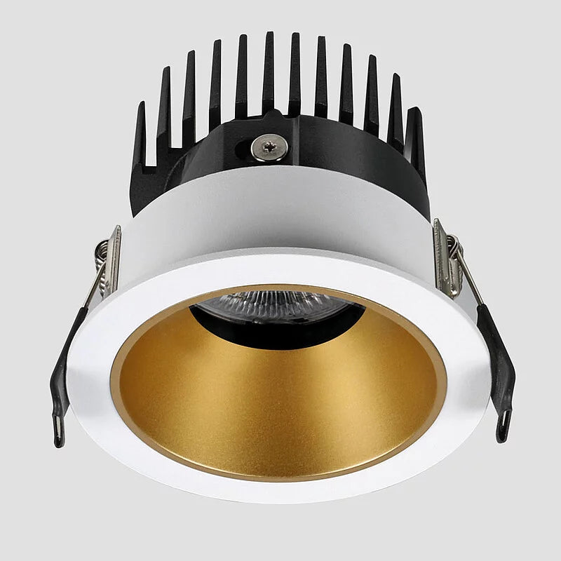 Flexio Downlight, Fixed, White with Gold Baffle, 11W, LED, Dim, IP44