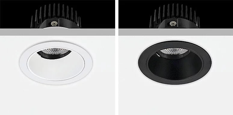 Flexio Downlight, Adjustable, Black Trim with Black Chrome Baffle, 11W, LED, Dim, IP20