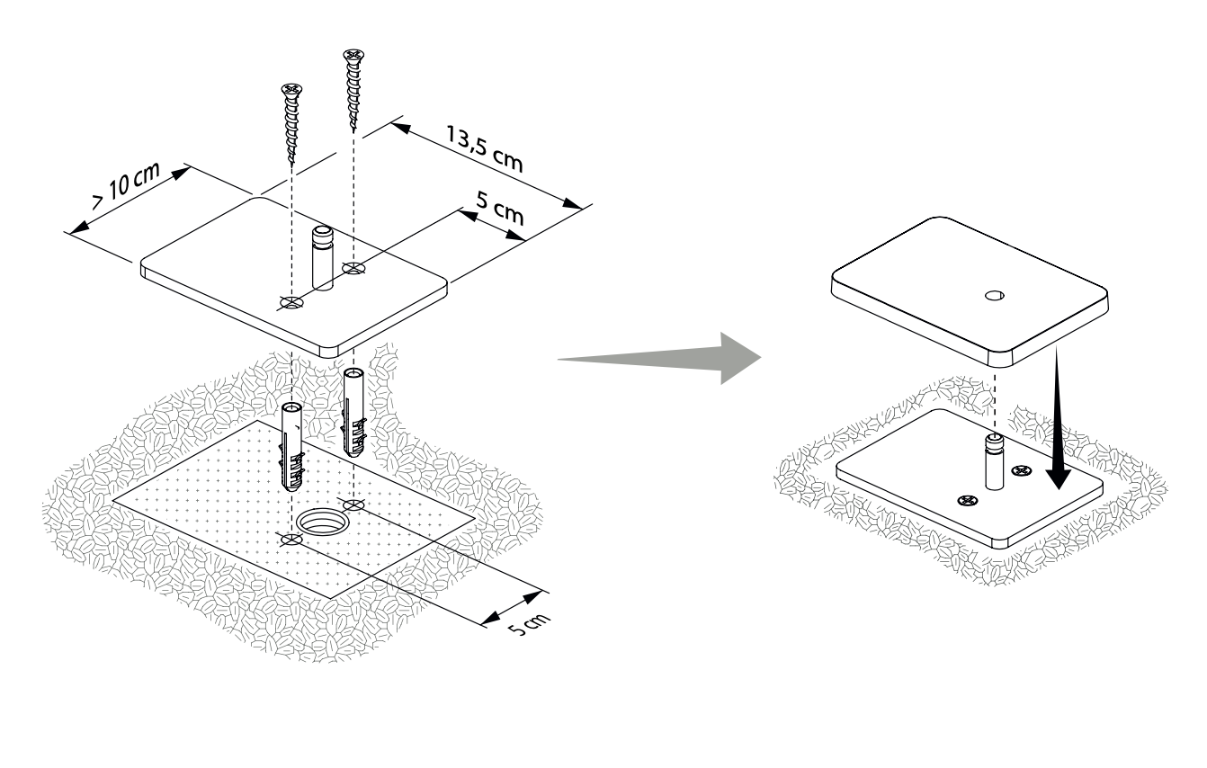 Flia Floor, Double, LED, 5W, DALI Dim or On/Off, IP65