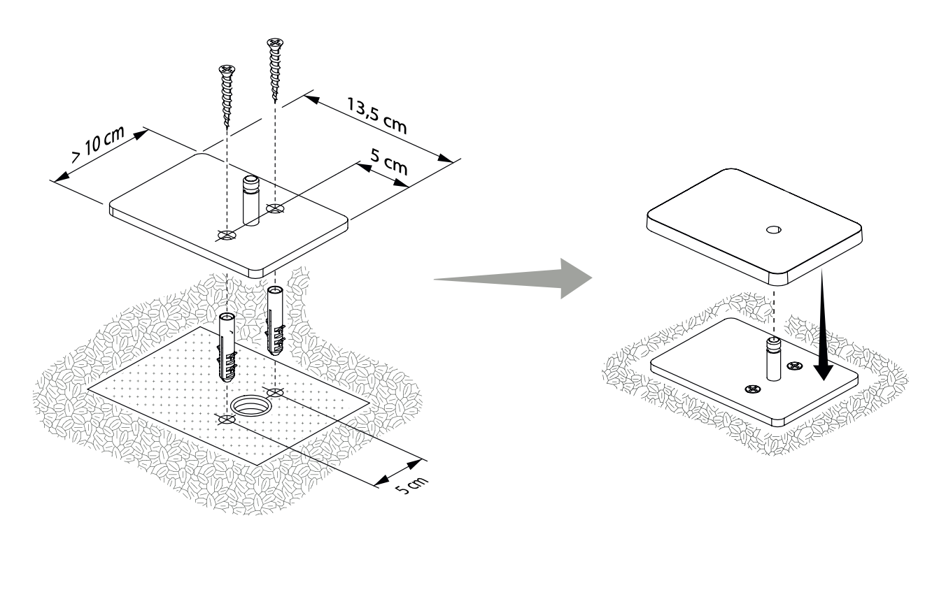 Flia Floor, Single, 120 cm H, LED, 2.5W, DALI Dim or On/Off, IP65