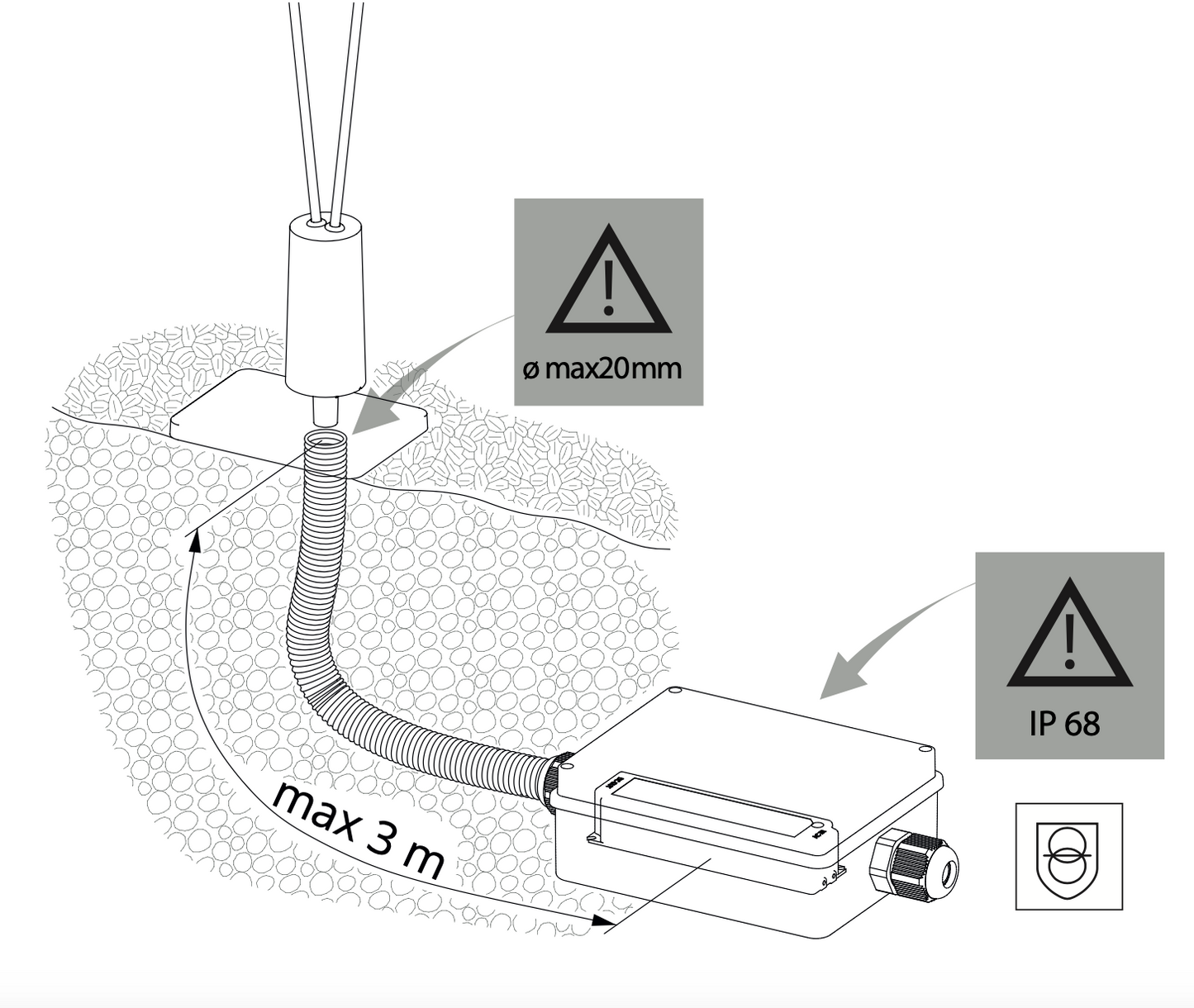 Flia Floor Spike, Single, 37 cm H, LED, 2.5W, DALI Dim or On/Off, IP66