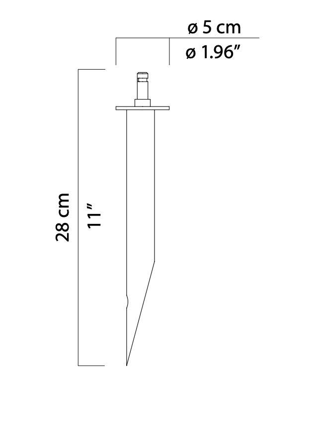 Flia Floor Spike, Single, 37 cm H, LED, 2.5W, DALI Dim or On/Off, IP66