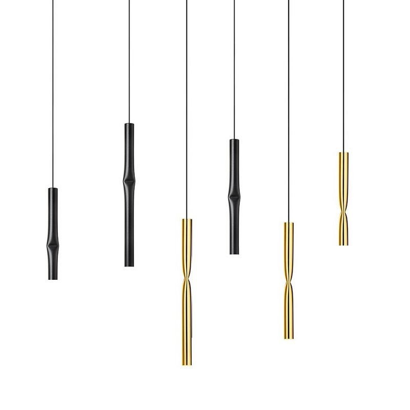 Flow Pendant, Satin Gold, 51 cm H, LED, Surface Mount, On/Off