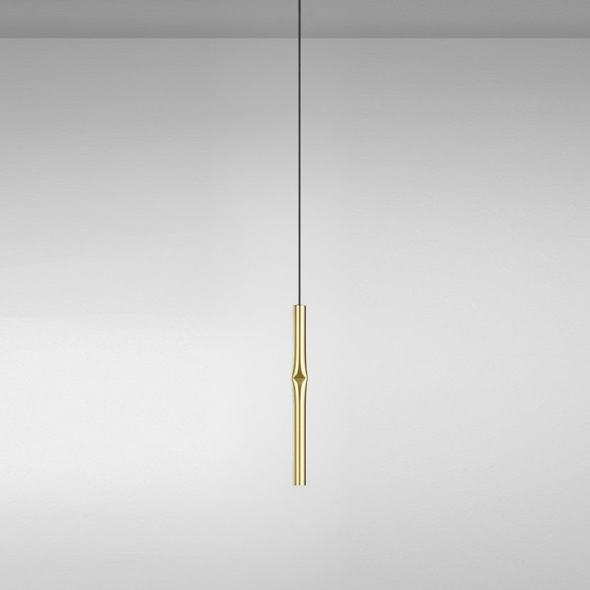 Flow Pendant, Satin Gold, 51 cm H, LED, Recessed Mount, Triac Dim
