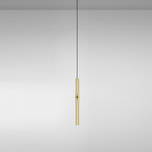 Flow Pendant, Satin Gold, 51 cm H, LED, Recessed Mount, Triac Dim