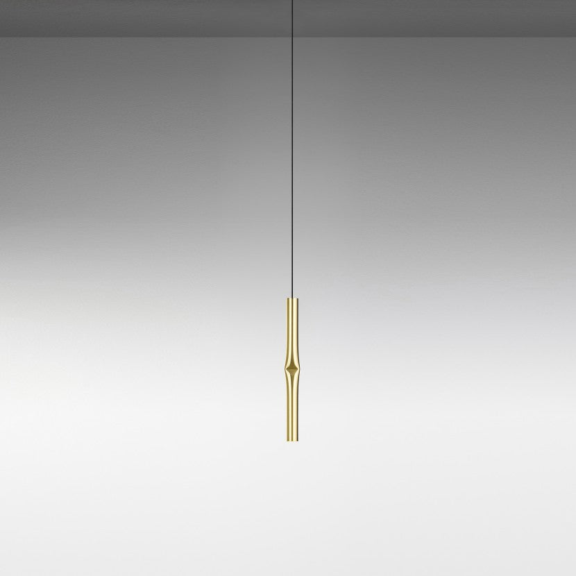 Flow Pendant, Satin Gold, 41 cm H, LED, Recessed Mount, Triac Dim