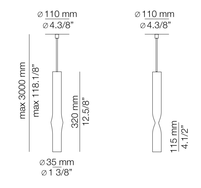 Flow Pendant, White, 32 cm H, LED, Recessed Mount, Triac Dim