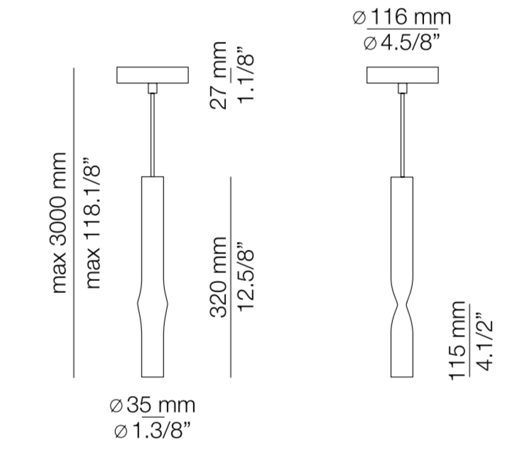 Flow Pendant, White, 32 cm H, LED, Surface Mount, On/Off