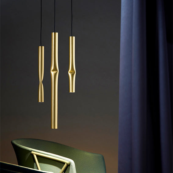 Flow Pendant, Satin Gold, 51 cm H, LED, Surface Mount, On/Off