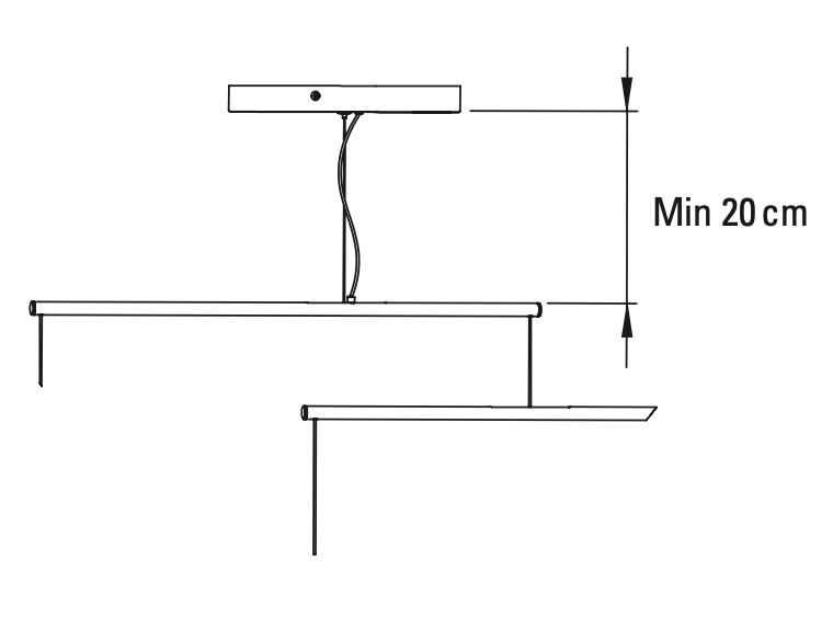 DCW Editions Focus pendant ceiling clearance technical drawing
