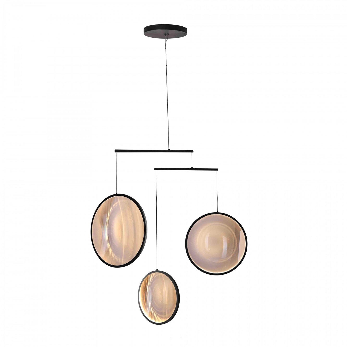 DCW Editions black Focus pendant with 3 circles