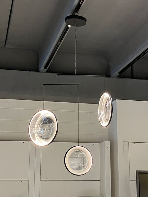 DCW Editions black Focus pendant with 3 circles on track