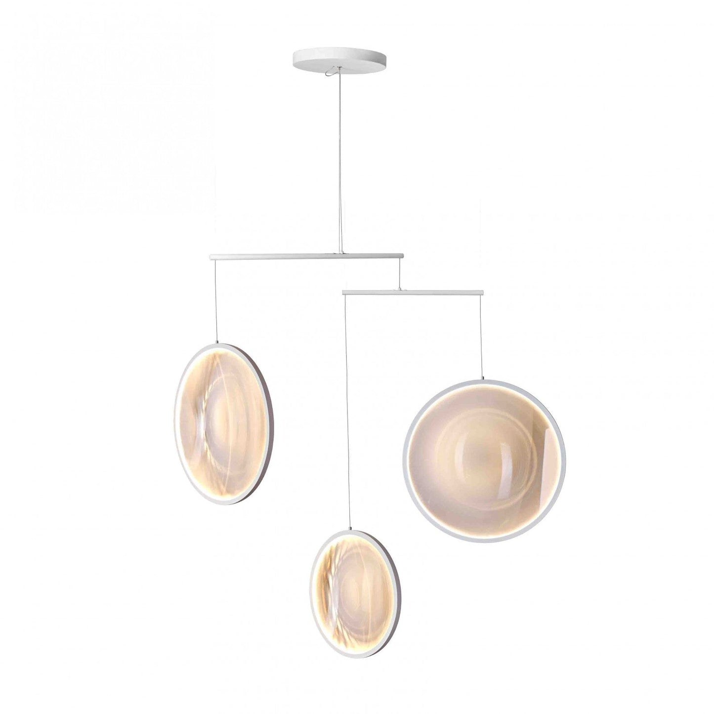 DCW Editions white Focus pendant with 3 circles