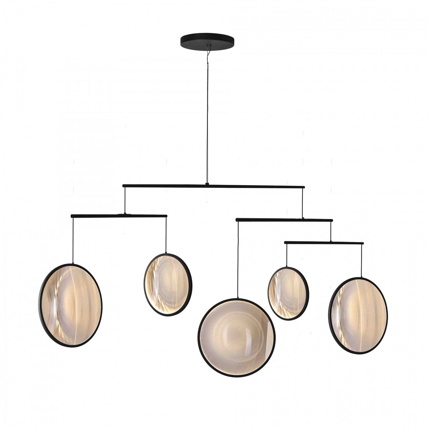 DCW Editions black Focus pendant with 5 circles