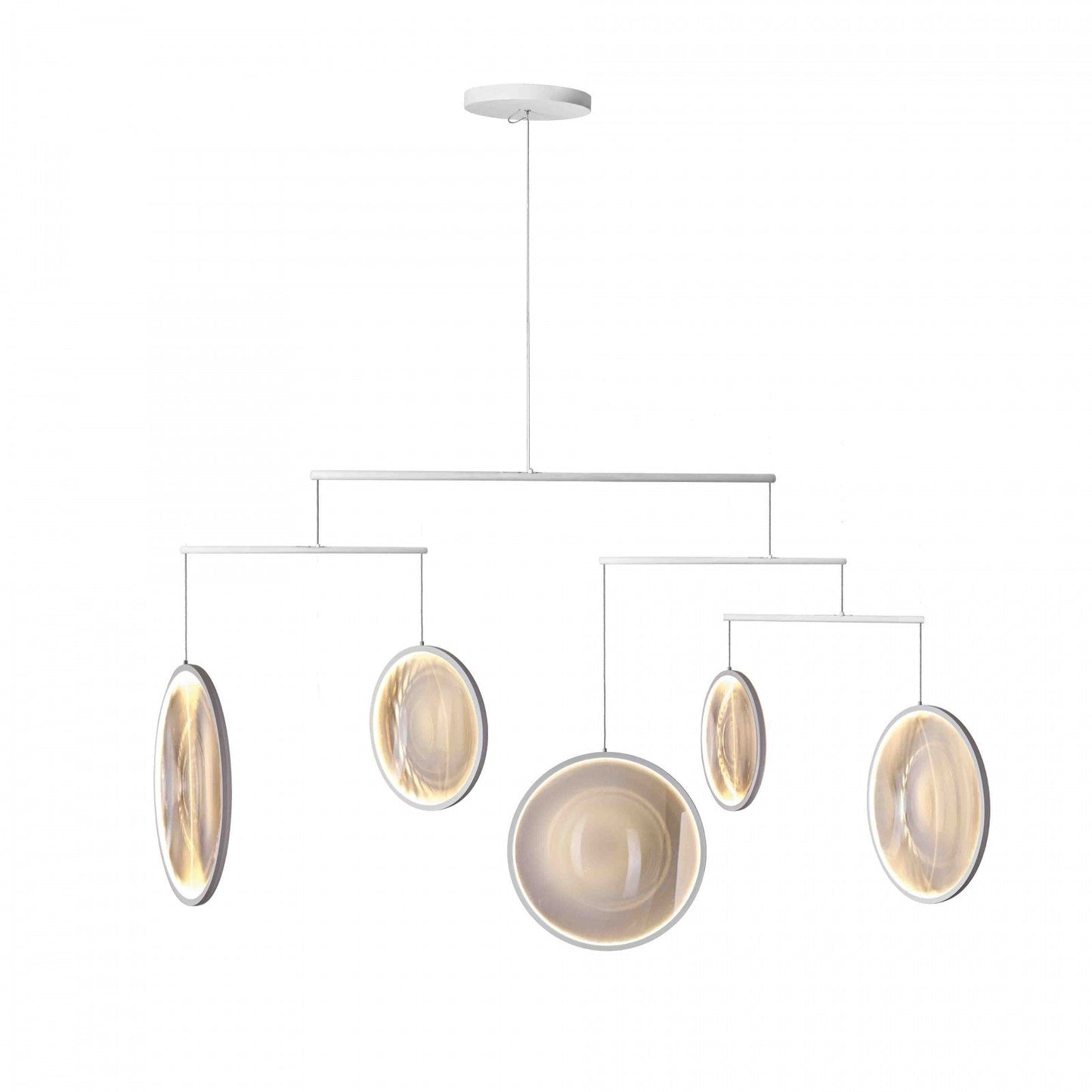 DCW Editions white Focus pendant with 5 circles